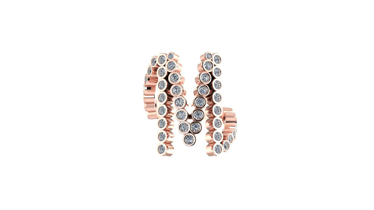 Lab Diamond Letter 'M' Ring
