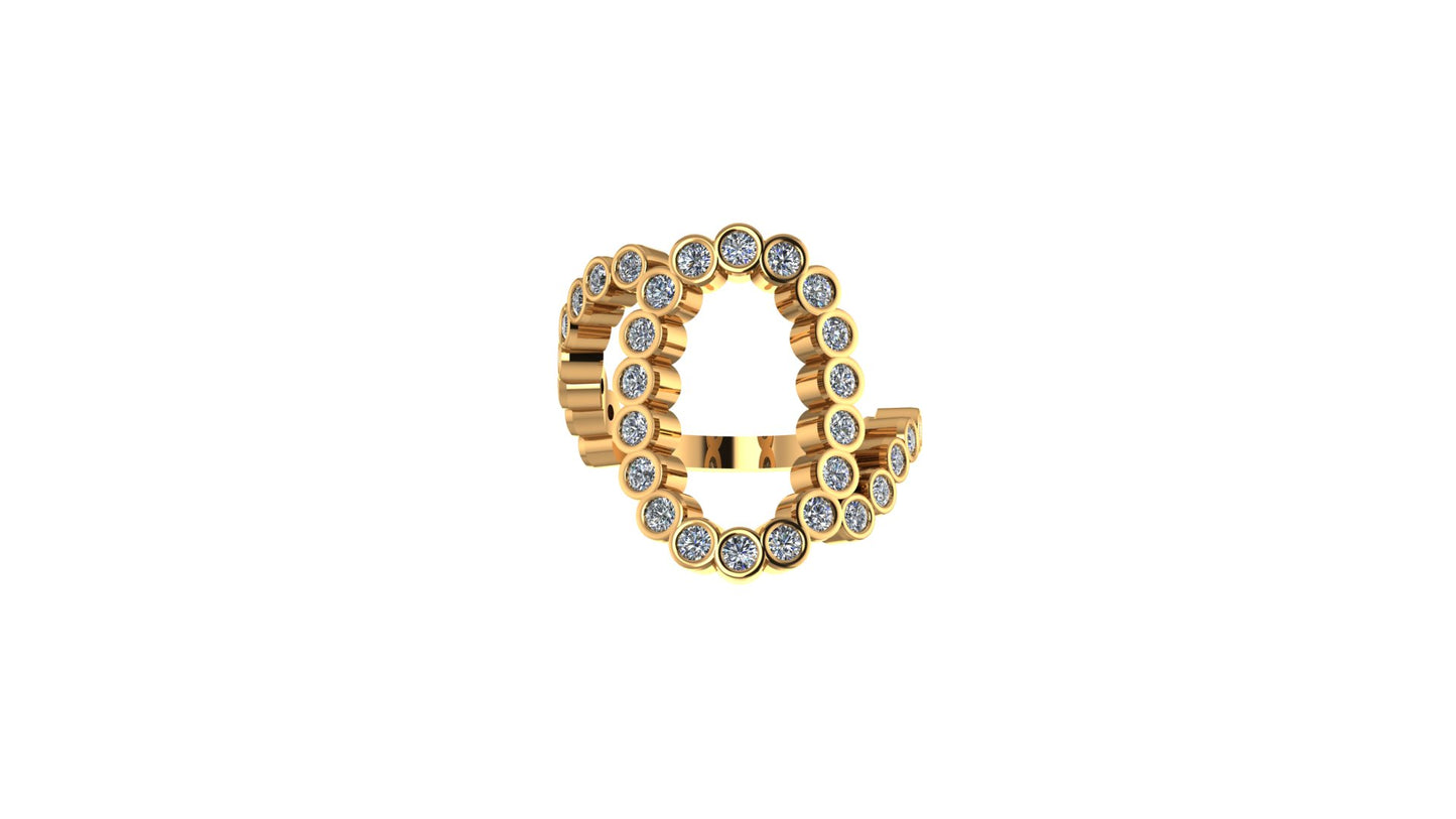 Lab Diamond Letter 'O' Ring