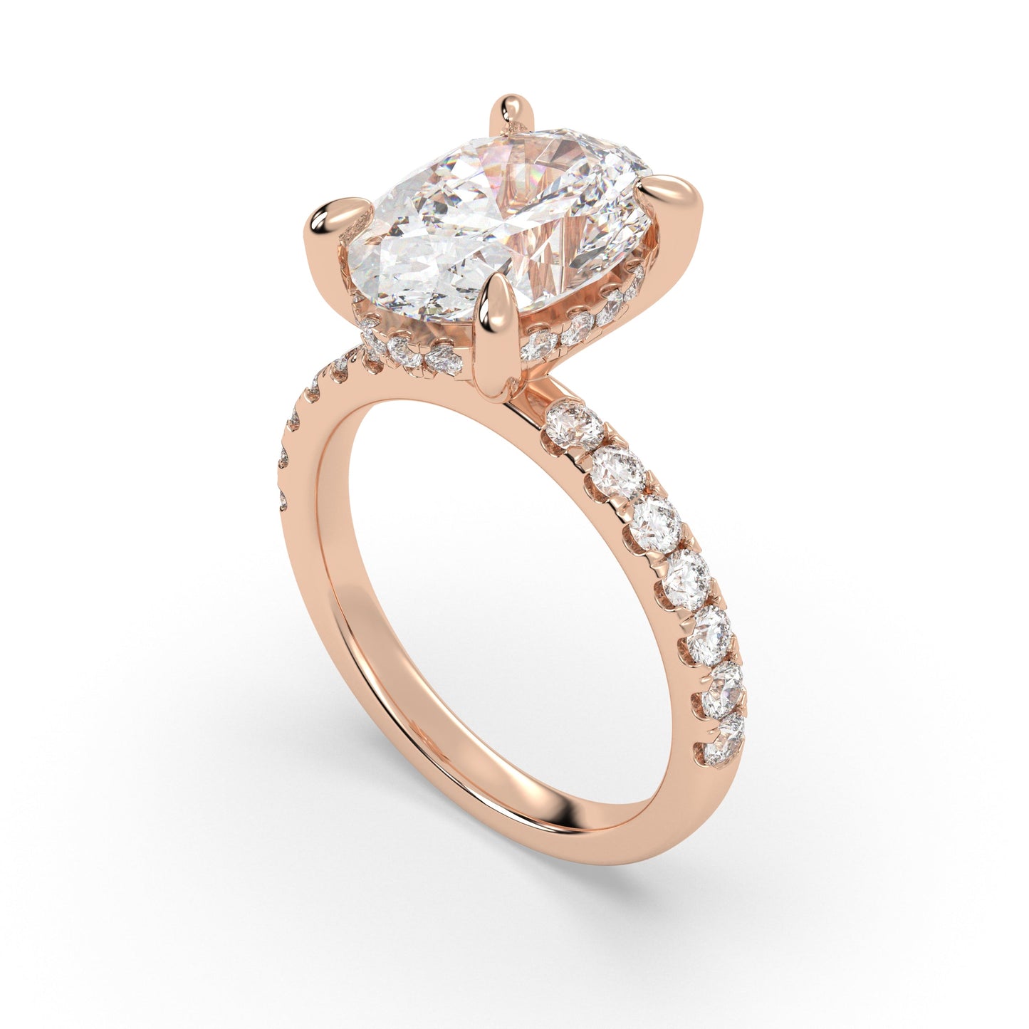 Diamond Band With Hidden Halo