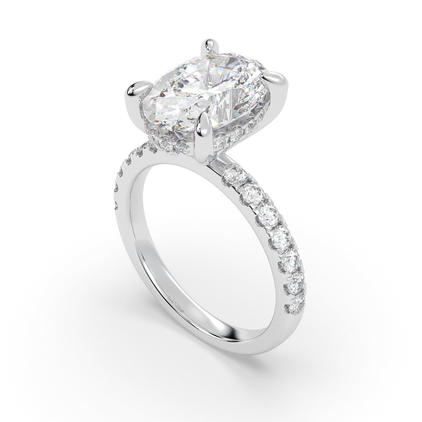 Diamond Band With Hidden Halo