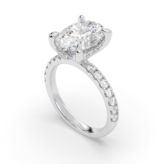 Diamond Band With Hidden Halo