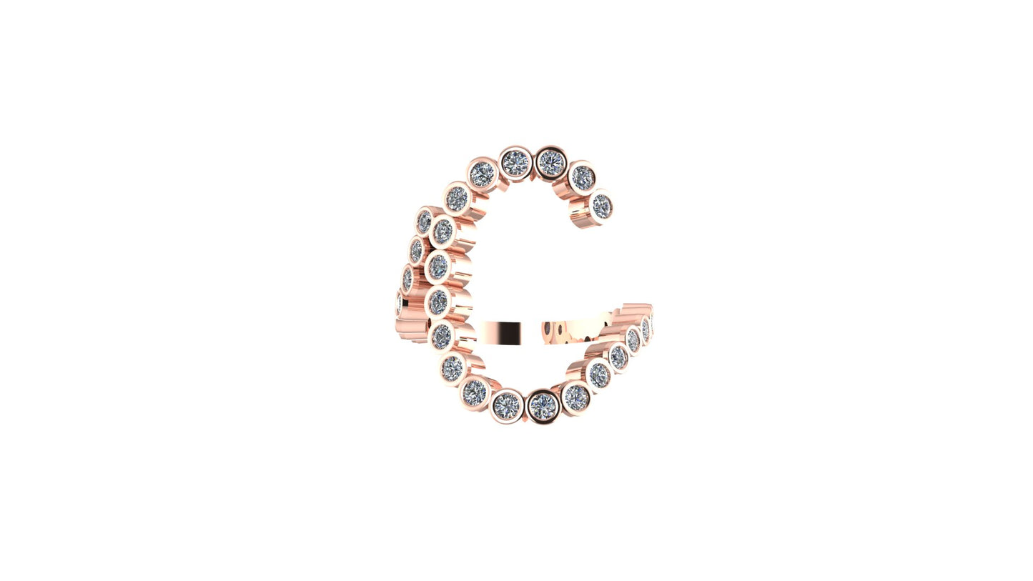 Lab Diamond Letter 'C' Ring