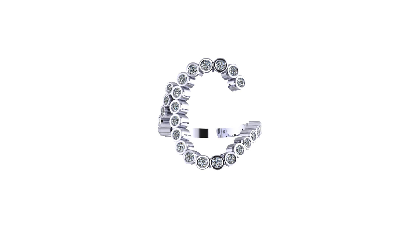 Lab Diamond Letter 'C' Ring