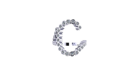 Solid 14k Lab Diamond Letter 'C' Ring