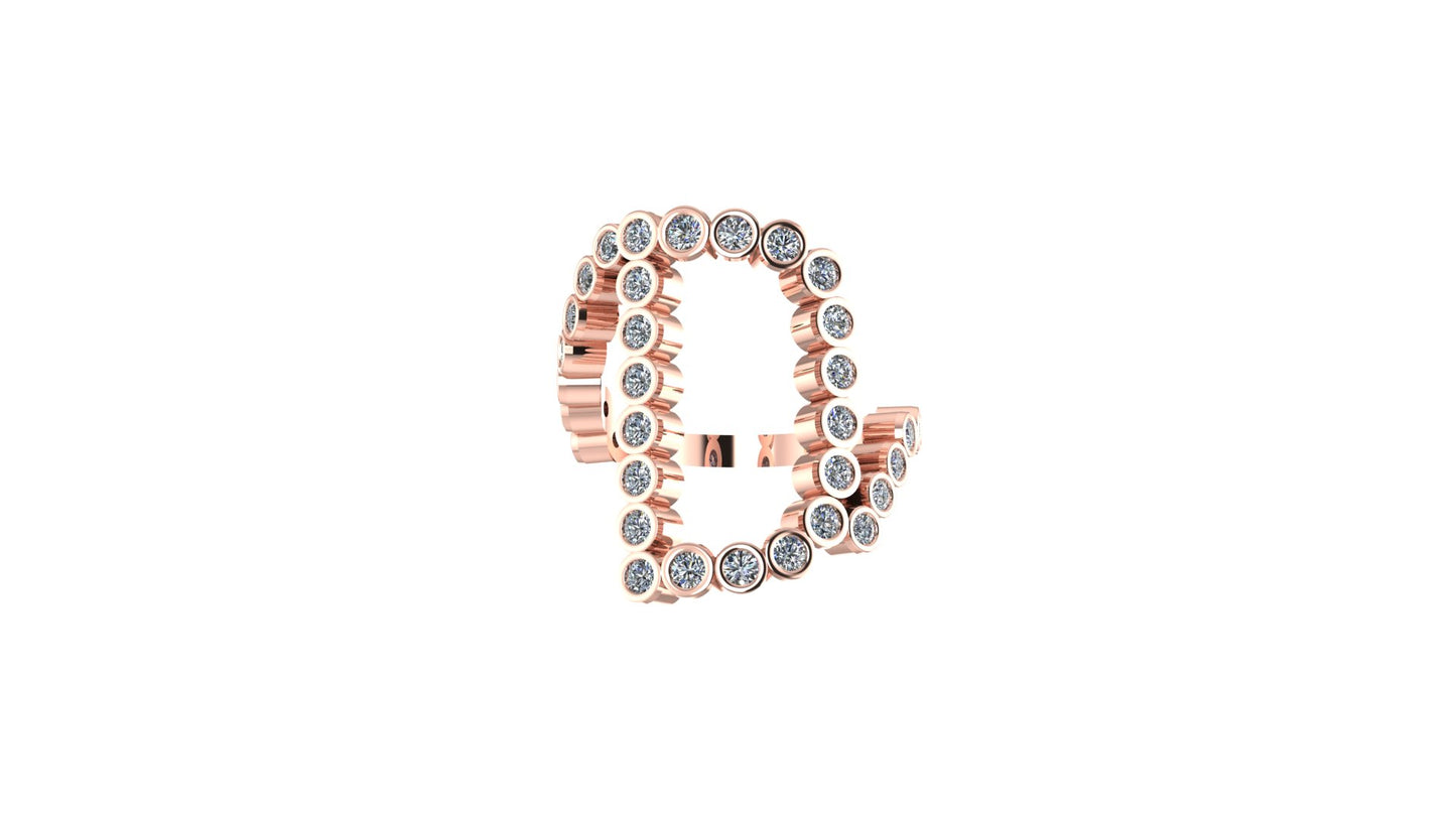 Lab Diamond Letter 'D' Ring