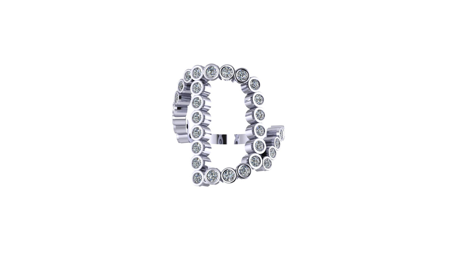 Lab Diamond Letter 'D' Ring