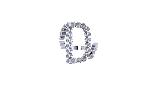 Solid 14k Lab Diamond Letter 'D' Ring
