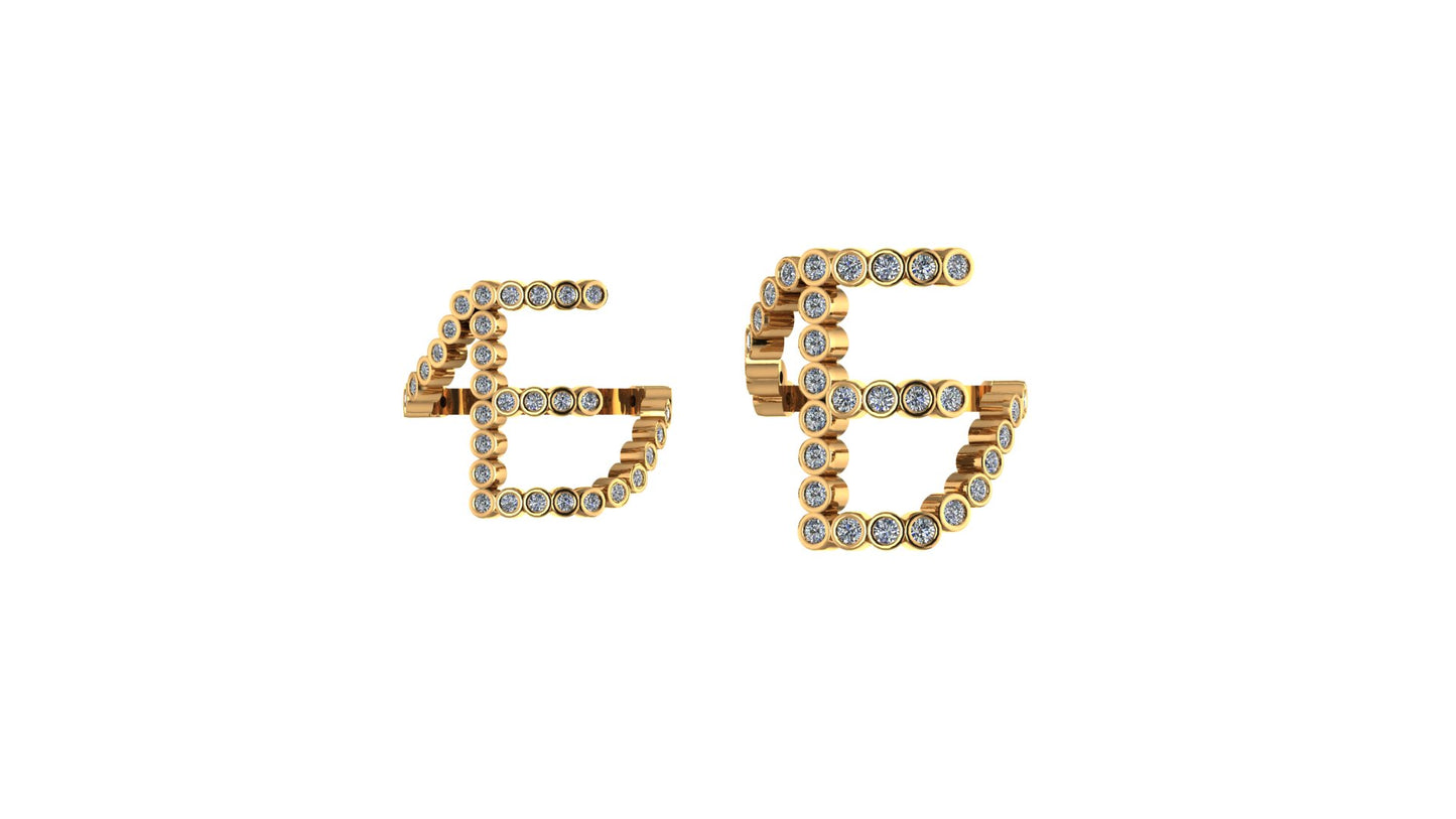 Lab Diamond Letter 'E' Ring