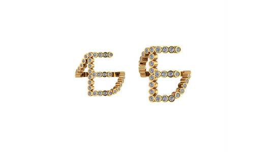 Lab Diamond Letter 'E' Ring