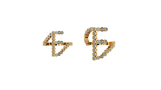 Lab Diamond Letter 'F' Ring
