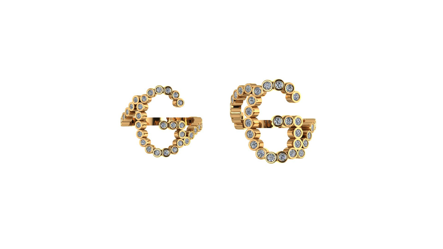 Lab Diamond Letter 'G' Ring