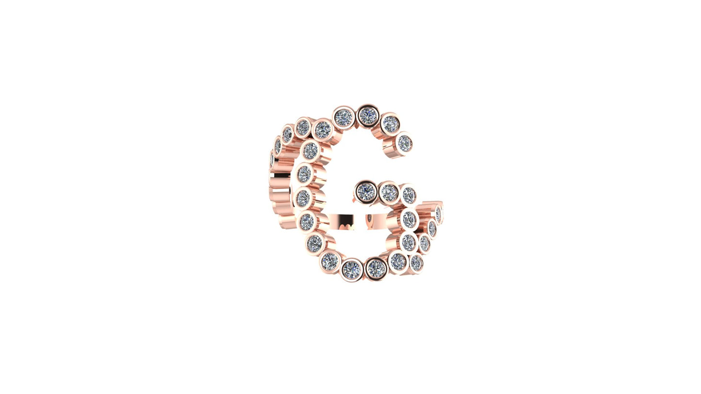Lab Diamond Letter 'G' Ring