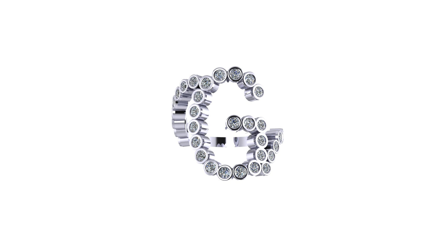 Lab Diamond Letter 'G' Ring