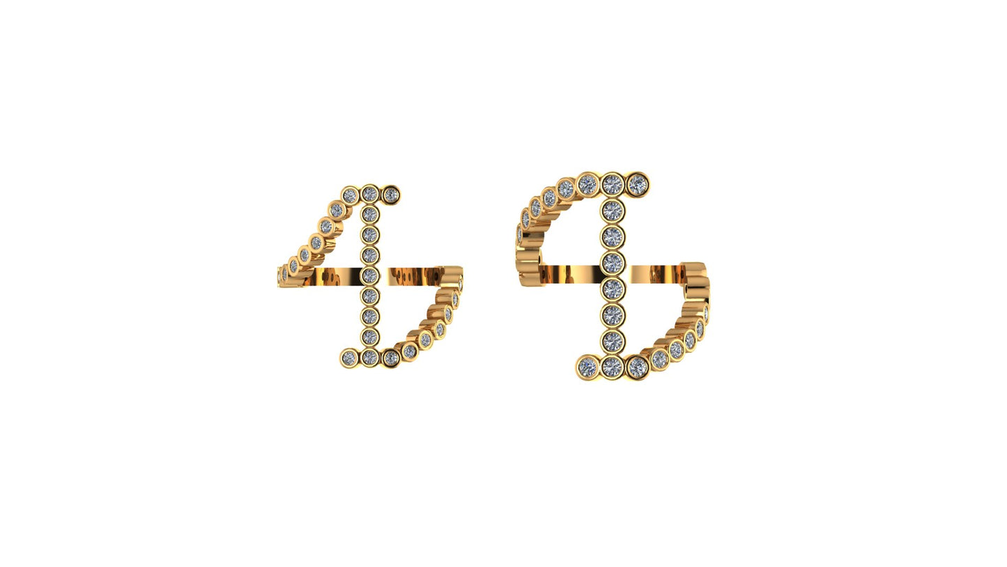 Lab Diamond Letter 'I' Ring