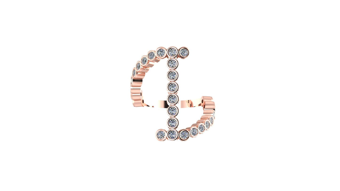 Lab Diamond Letter 'I' Ring