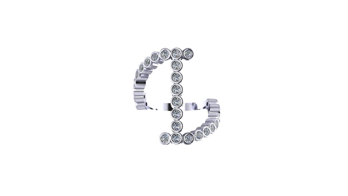 Lab Diamond Letter 'I' Ring