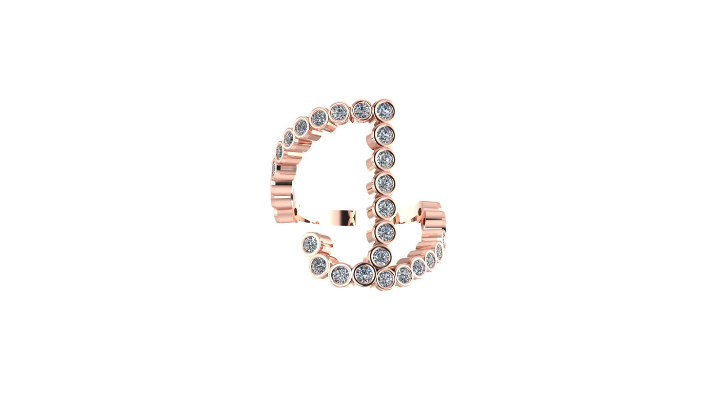 Lab Diamond Letter 'J' Ring