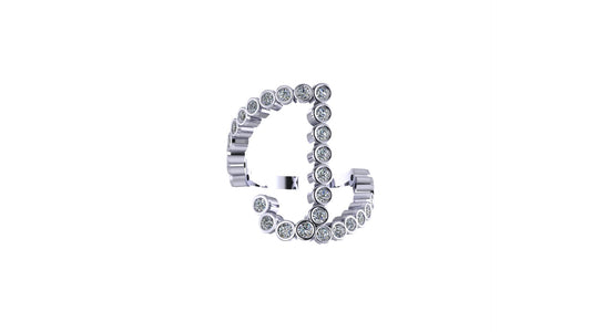 Solid 14k Lab Diamond Letter 'J' Ring