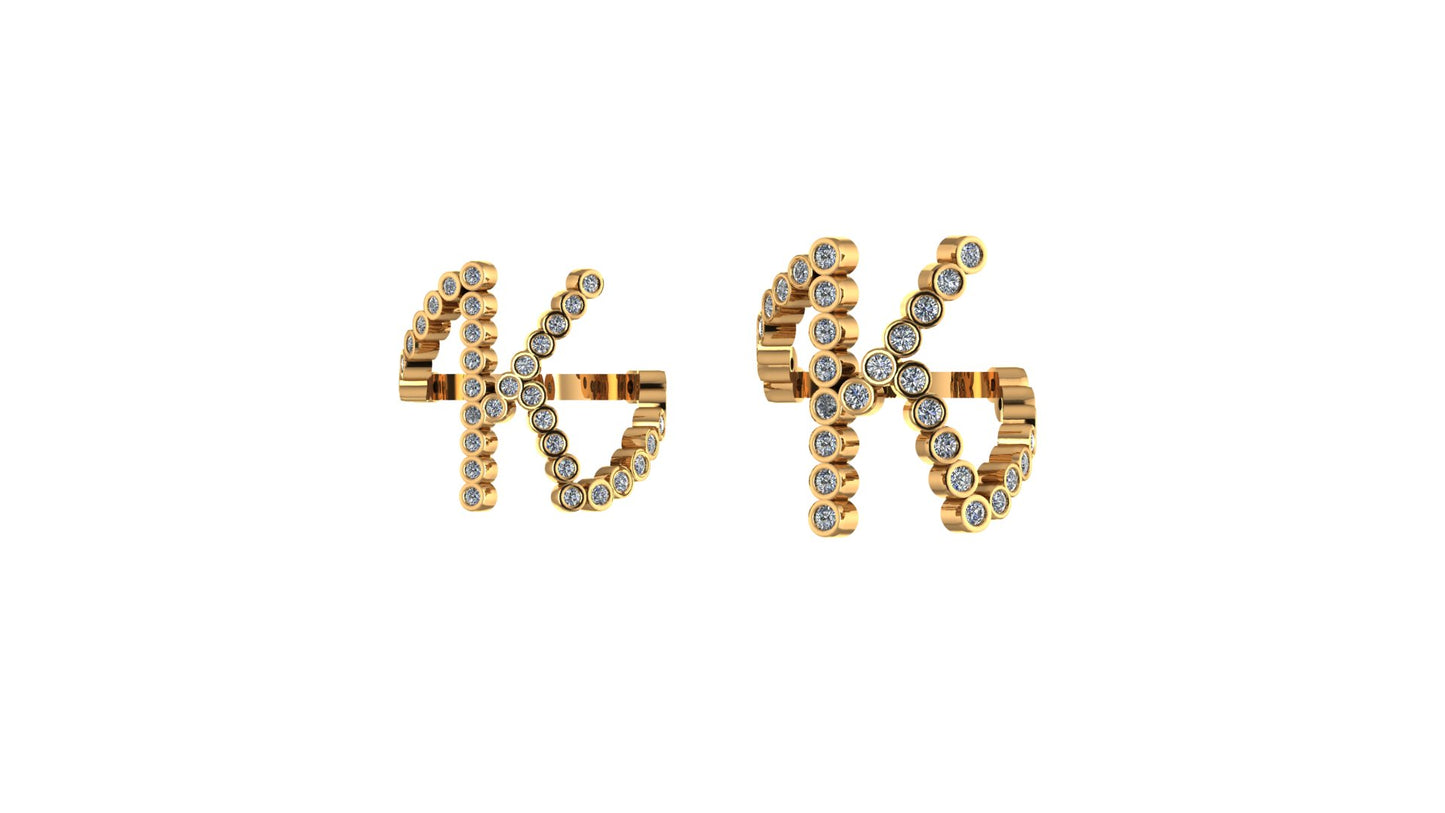 Lab Diamond Letter 'K' Ring