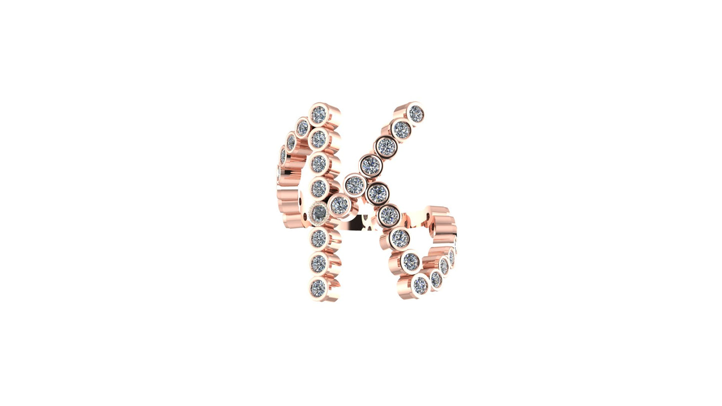 Lab Diamond Letter 'K' Ring