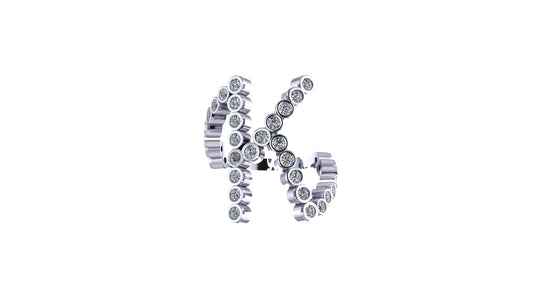 Solid 14k Lab Diamond Letter 'K' Ring