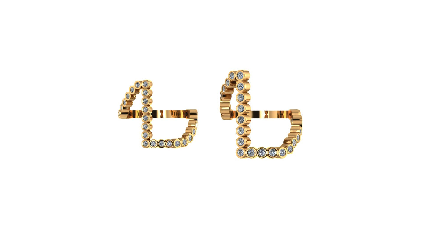 Lab Diamond Letter 'L' Ring