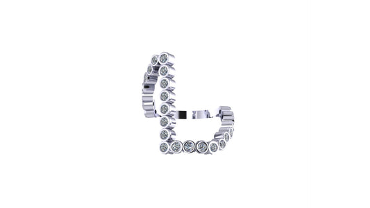 Solid 14k Lab Diamond Letter 'L' Ring