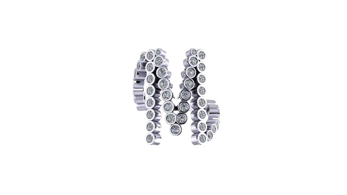 Lab Diamond Letter 'M' Ring