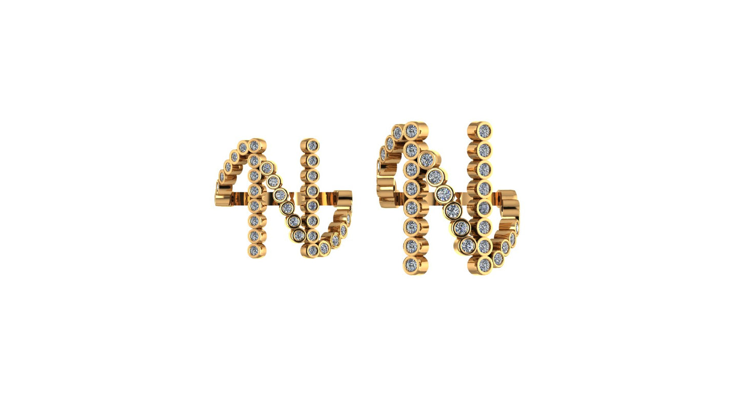 Lab Diamond Letter 'N' Ring