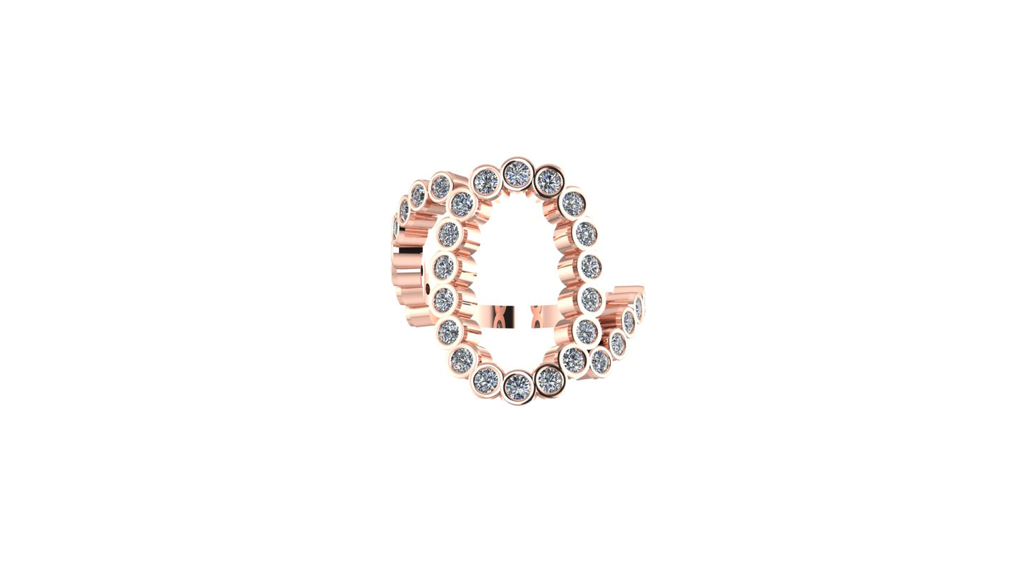 Lab Diamond Letter 'O' Ring