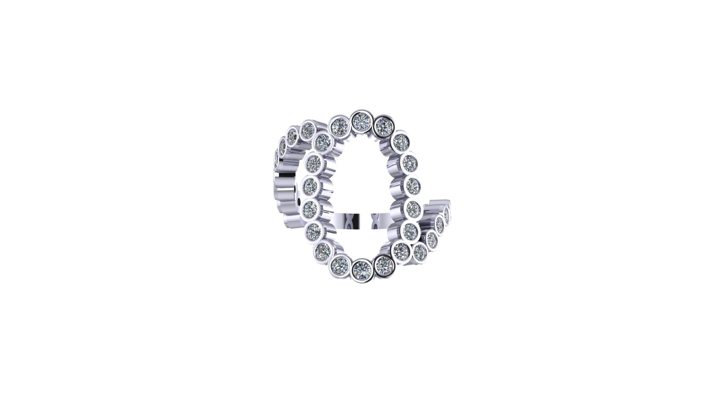 Lab Diamond Letter 'O' Ring