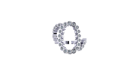 Solid 14k Lab Diamond Letter 'O' Ring