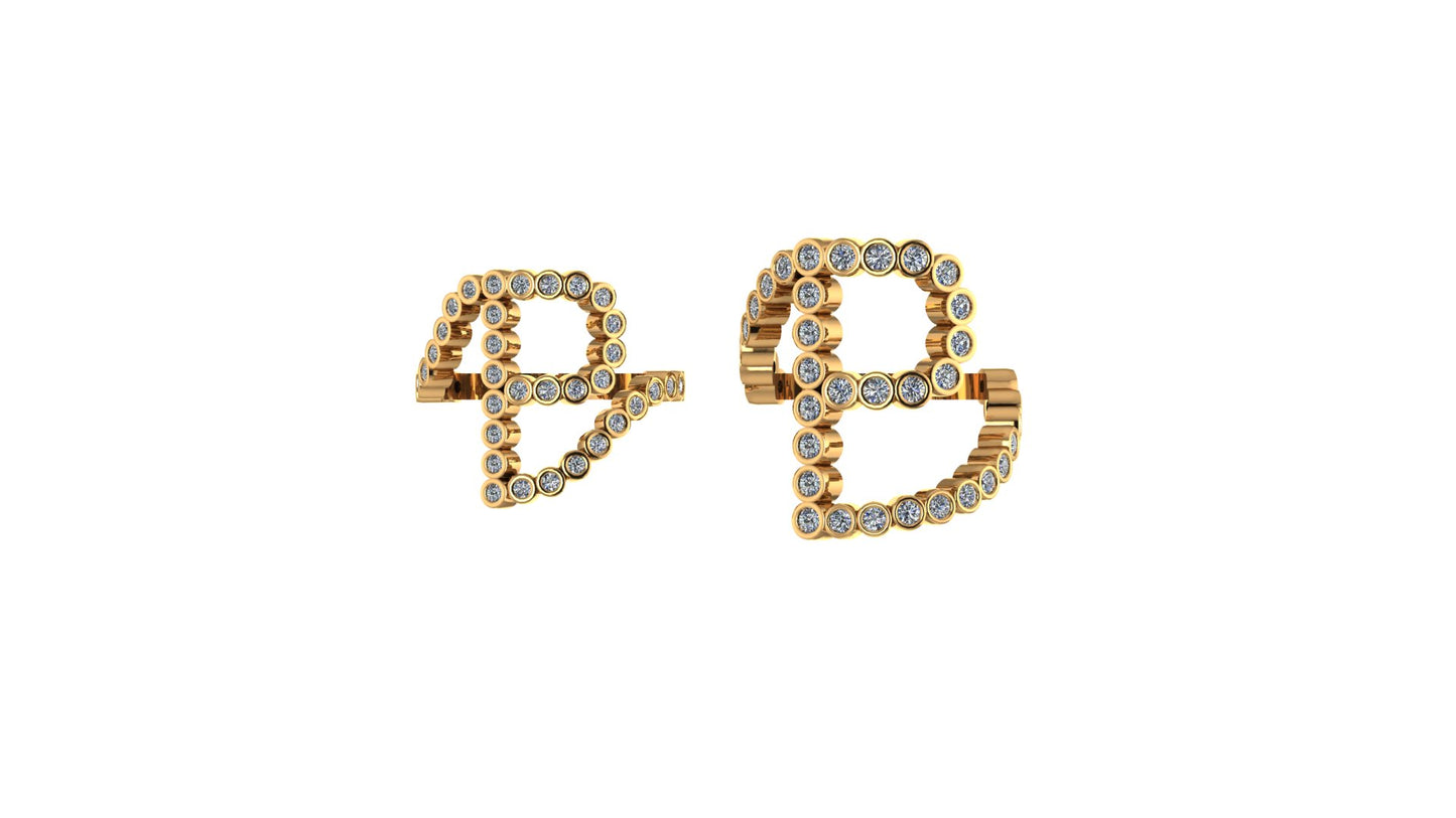 Lab Diamond Letter 'P' Ring