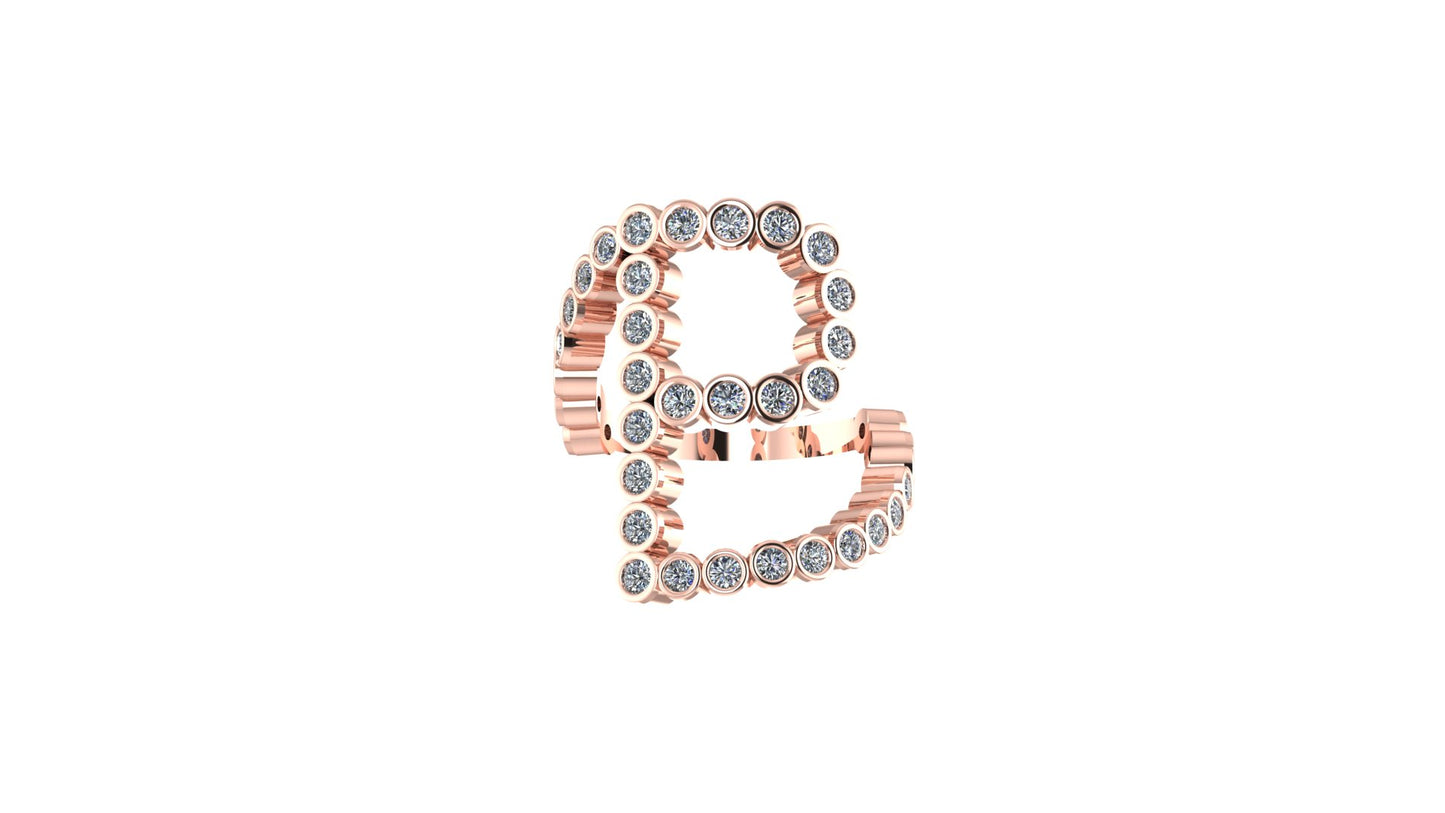 Lab Diamond Letter 'P' Ring