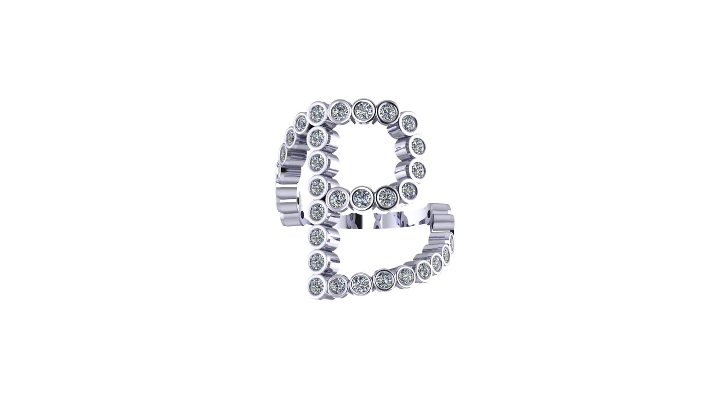 Lab Diamond Letter 'P' Ring
