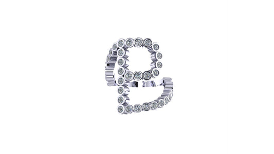 Solid 14k Lab Diamond Letter 'P' Ring