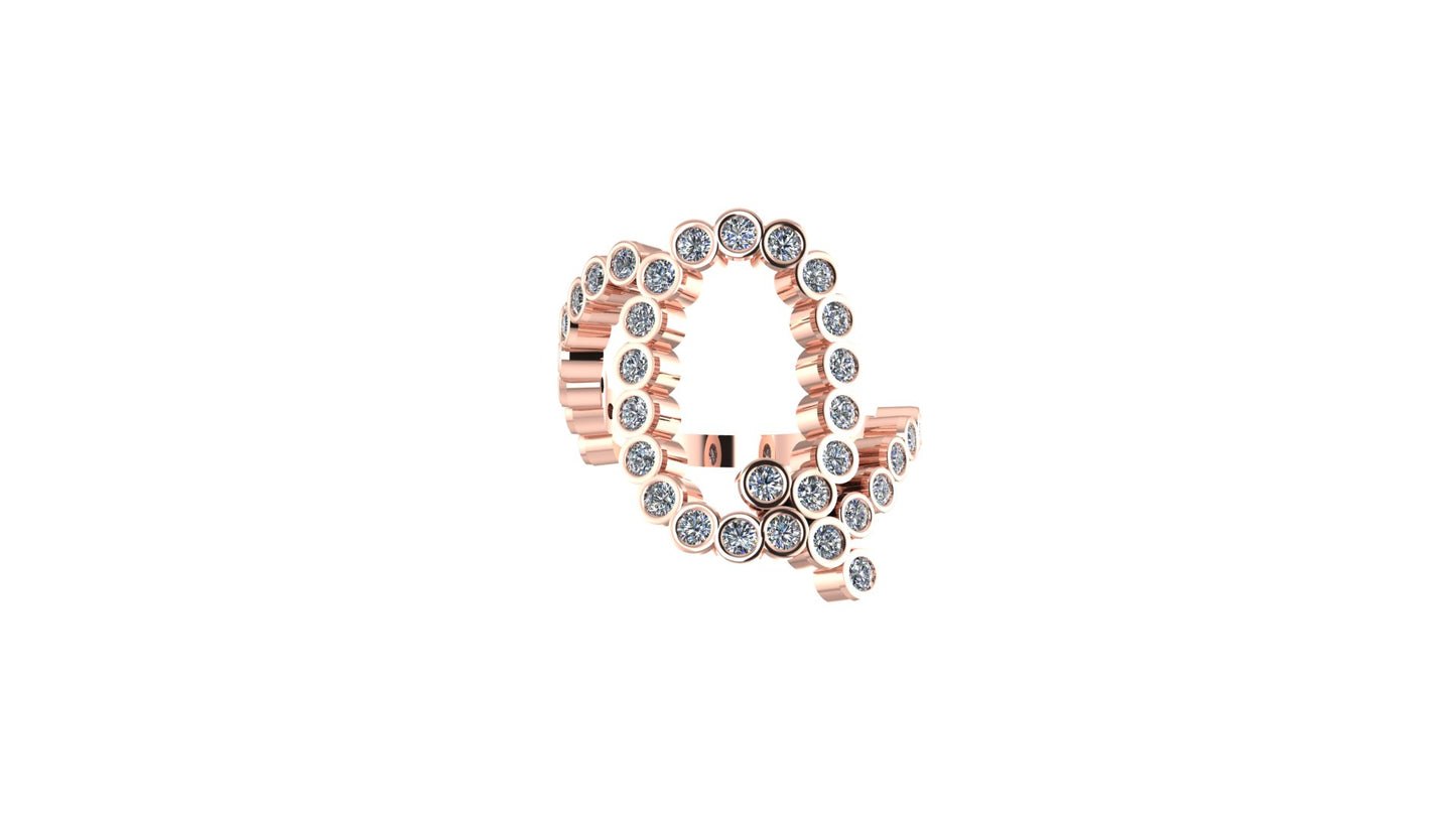Lab Diamond Letter 'Q' Ring