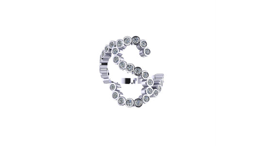 Solid 14k Lab Diamond Letter 'S' Ring