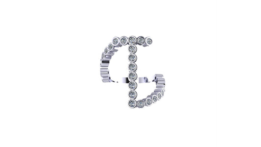 Solid 14k Lab Diamond Letter 'T' Ring