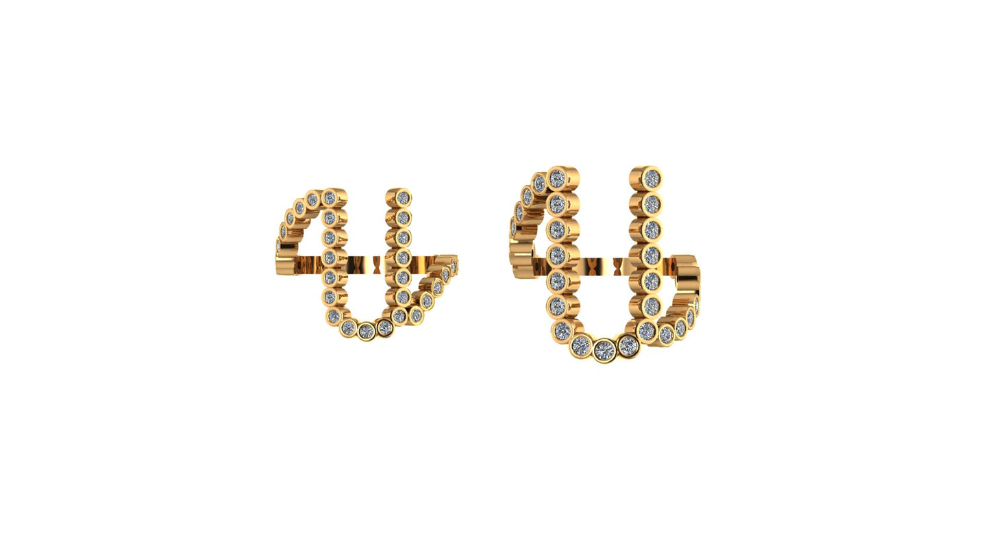 Lab Diamond Letter 'U' Ring