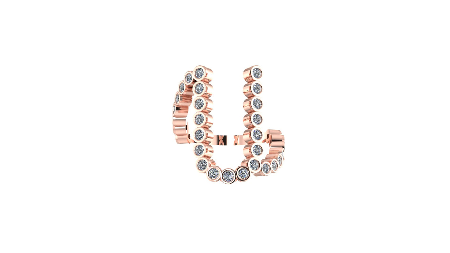Lab Diamond Letter 'U' Ring