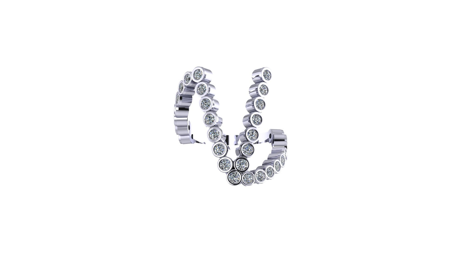 Lab Diamond Letter 'V' Ring