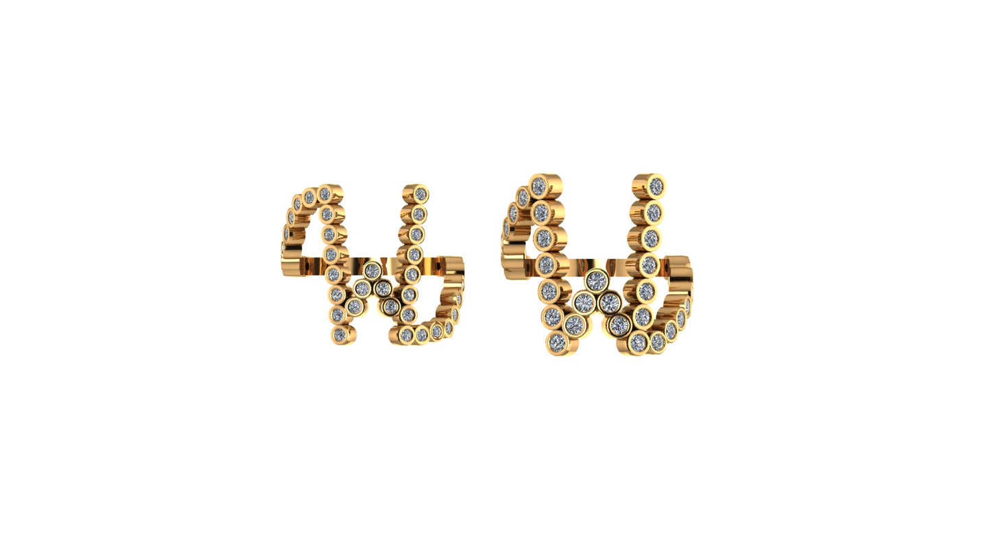 Lab Diamond Letter 'W' Ring