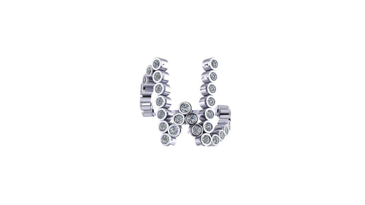 Solid 14k Lab Diamond Letter 'W' Ring