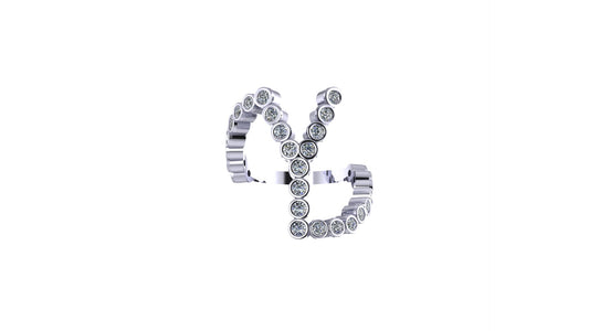 Solid 14k Lab Diamond Letter 'Y' Ring