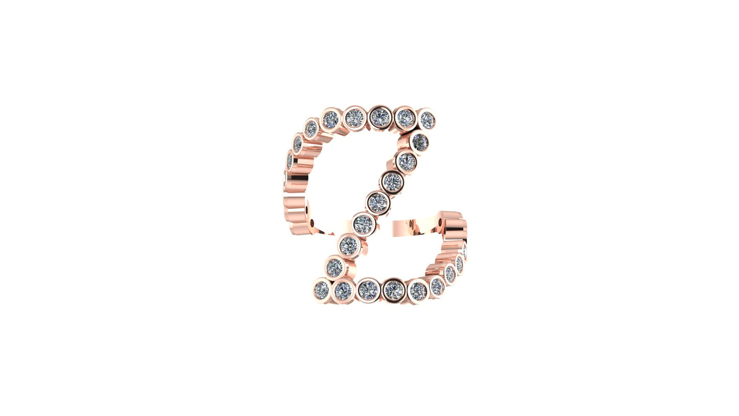 Solid 14k Lab Diamond Letter 'Z' Ring