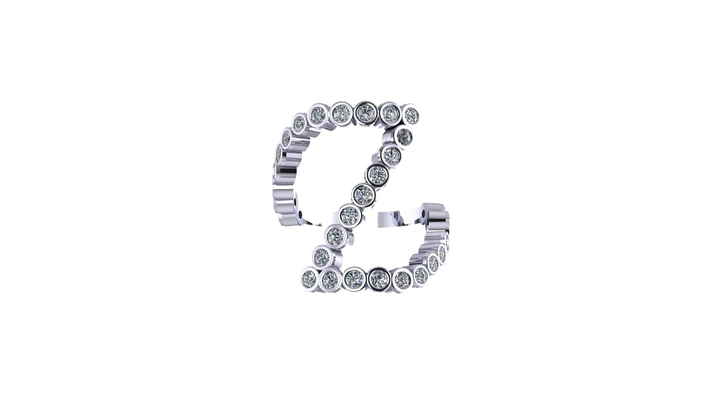 Solid 14k Lab Diamond Letter 'Z' Ring