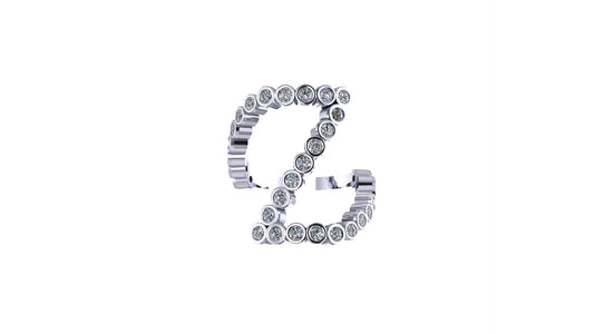 Solid 14k Lab Diamond Letter 'Z' Ring