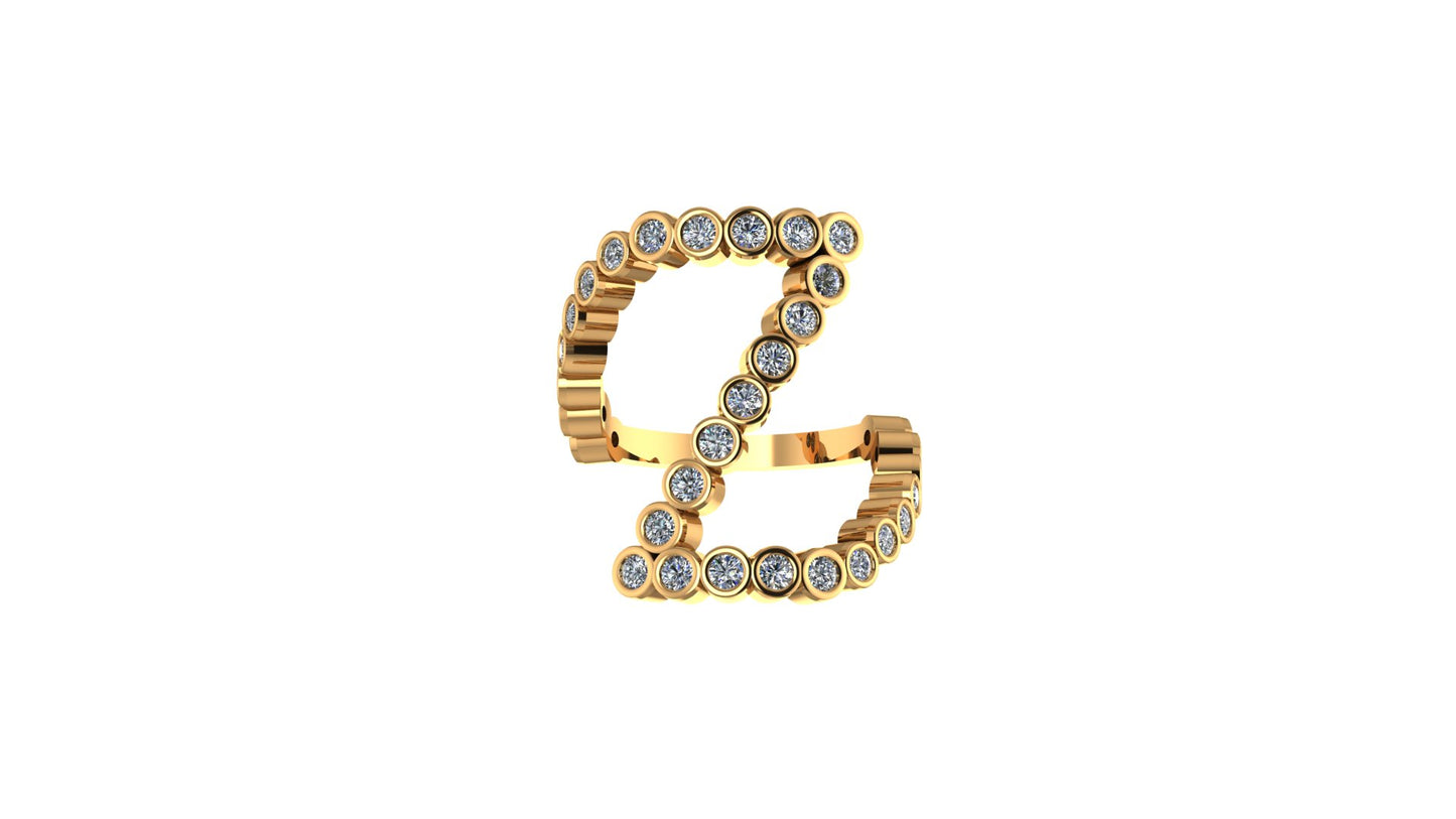 Solid 14k Lab Diamond Letter 'Z' Ring
